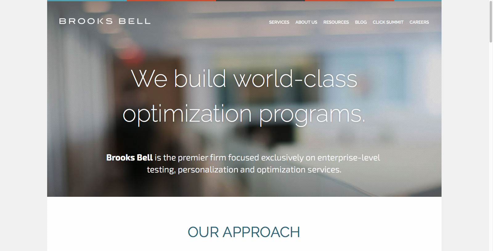 Brooks Bell homepage 1600 x 900 resolution